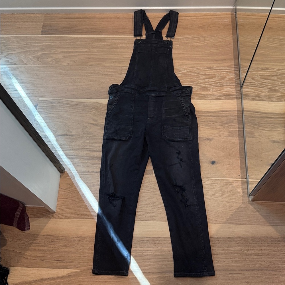 Black Denim Overalls